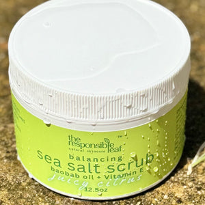 gommage équilibrant au sel marin 12oz (agrumes juteux)